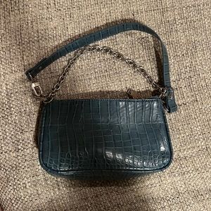 UO Blue “Croc” Chain Strap Shoulder Bag Purse